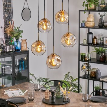 Ripoll Lampadario a sospensione, Lampada a sfera, Lampada a sospensione Oro, Nero, 5-Luci