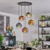 Koyoto Lampadario a sospensione, Lampada a sfera, Lampada a sospensione Oro, Nero, 5-Luci