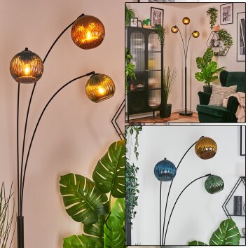 Koyoto Lampada a sfera, Lampada da terra Blu, Oro, Verde, 3-Luci