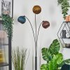 Koyoto Lampada a sfera, Lampada da terra Blu, Oro, Ramato, 3-Luci