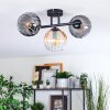 Koyoto Plafoniera, Lampada a sfera Ambrato, Chiaro, Grigio fumo, 3-Luci