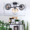 Koyoto Plafoniera, Lampada a sfera Ambrato, Chiaro, Grigio fumo, 3-Luci