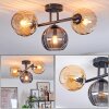 Koyoto Plafoniera, Lampada a sfera Ambrato, Grigio fumo, 3-Luci