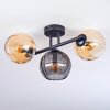 Koyoto Plafoniera, Lampada a sfera Ambrato, Grigio fumo, 3-Luci