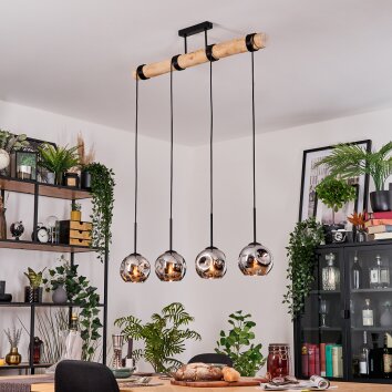 Ripoll Lampadario a sospensione, Lampada a sfera, Lampada a sospensione Écru, Nero, 4-Luci