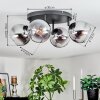 Koyoto Plafoniera, Lampada a sfera Cromo, Chiaro, Grigio fumo, 4-Luci