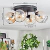Koyoto Plafoniera, Lampada a sfera Ambrato, Chiaro, 4-Luci