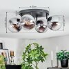 Gastor Plafoniera, Lampada a sfera Cromo, Chiaro, Grigio fumo, 4-Luci