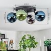 Gastor Plafoniera, Lampada a sfera Blu, Cromo, Verde, Grigio fumo, 4-Luci