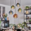 Koyoto Lampadario a sospensione, Lampada a sfera, Lampada a sospensione Oro, Nero, 5-Luci