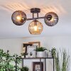 Koyoto Plafoniera, Lampada a sfera Ambrato, Grigio fumo, 3-Luci