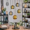 Koyoto Lampadario a sospensione, Lampada a sfera, Lampada a sospensione Oro, Nero, 5-Luci