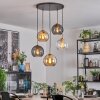 Koyoto Lampadario a sospensione, Lampada a sfera, Lampada a sospensione Oro, Nero, 5-Luci