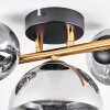 Chehalis Plafoniera, Lampada a sfera Oro, Nero, 3-Luci