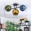 Koyoto Plafoniera, Lampada a sfera Blu, Oro, Verde, 3-Luci