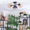 Koyoto Plafoniera, Lampada a sfera Ambrato, Chiaro, Grigio fumo, 3-Luci