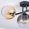 Koyoto Plafoniera, Lampada a sfera Ambrato, Chiaro, Grigio fumo, 3-Luci