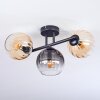 Koyoto Plafoniera, Lampada a sfera Ambrato, Chiaro, Grigio fumo, 3-Luci