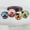 Koyoto Plafoniera, Lampada a sfera Blu, Oro, Verde, Ramato, 4-Luci