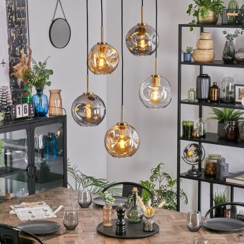 Ripoll Lampadario a sospensione, Lampada a sfera, Lampada a sospensione Oro, Nero, 5-Luci