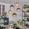 Koyoto Lampadario a sospensione, Lampada a sfera, Lampada a sospensione Oro, Nero, 5-Luci