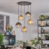 Koyoto Lampadario a sospensione, Lampada a sfera, Lampada a sospensione Oro, Nero, 5-Luci