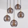 Koyoto Lampadario a sospensione, Lampada a sfera, Lampada a sospensione Oro, Nero, 5-Luci