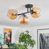 Koyoto Plafoniera, Lampada a sfera Ambrato, 3-Luci