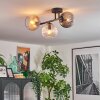 Koyoto Plafoniera, Lampada a sfera Ambrato, Chiaro, Grigio fumo, 3-Luci