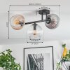 Koyoto Plafoniera, Lampada a sfera Ambrato, Chiaro, Grigio fumo, 3-Luci
