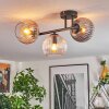Koyoto Plafoniera, Lampada a sfera Ambrato, Chiaro, Grigio fumo, 3-Luci