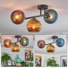 Koyoto Plafoniera, Lampada a sfera Blu, Oro, Ramato, 3-Luci