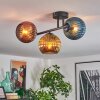 Koyoto Plafoniera, Lampada a sfera Blu, Oro, Ramato, 3-Luci
