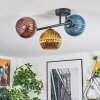 Koyoto Plafoniera, Lampada a sfera Blu, Oro, Ramato, 3-Luci