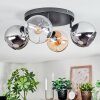 Koyoto Plafoniera, Lampada a sfera Ambrato, Cromo, Chiaro, Grigio fumo, 4-Luci