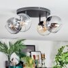 Koyoto Plafoniera, Lampada a sfera Ambrato, Chiaro, Grigio fumo, 4-Luci