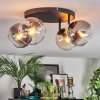 Koyoto Plafoniera, Lampada a sfera Ambrato, Chiaro, Grigio fumo, 4-Luci