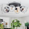 Koyoto Plafoniera, Lampada a sfera Ambrato, Chiaro, Grigio fumo, 4-Luci