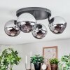 Koyoto Plafoniera, Lampada a sfera Cromo, Grigio fumo, 4-Luci