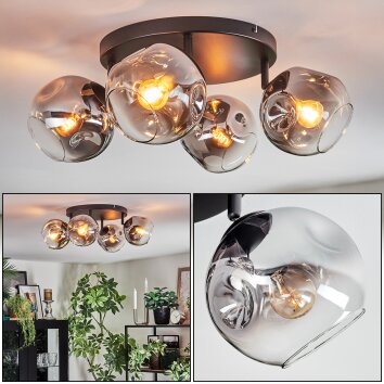 Ripoll Plafoniera, Lampada a sfera Ambrato, Chiaro, 4-Luci