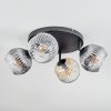 Ripoll Plafoniera, Lampada a sfera Ambrato, Chiaro, Grigio fumo, 4-Luci