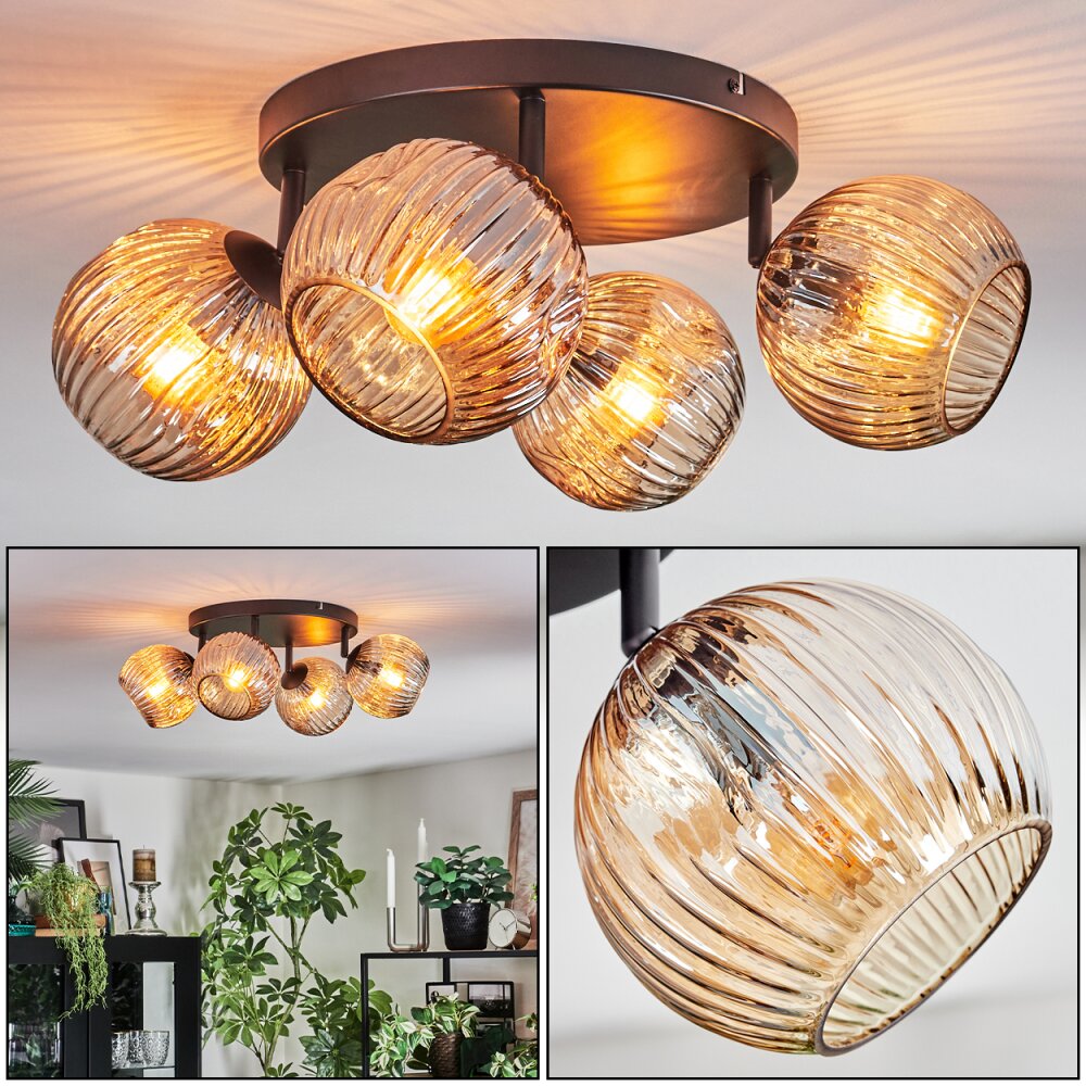 Ripoll Plafoniera, Lampada a sfera Ambrato, 4-Luci main product photo