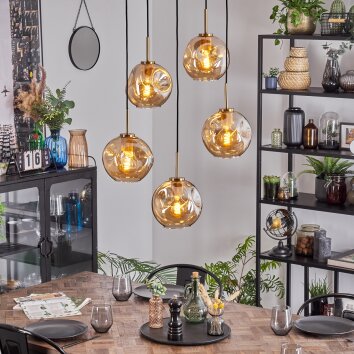 Ripoll Lampadario a sospensione, Lampada a sfera, Lampada a sospensione Oro, Nero, 5-Luci