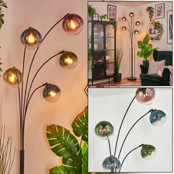 Gastor Lampada a sfera, Lampada da terra Blu, Verde, Chiaro, Ramato, 5-Luci