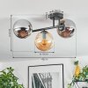 Gastor Plafoniera, Lampada a sfera Ambrato, Grigio fumo, 3-Luci