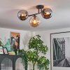 Gastor Plafoniera, Lampada a sfera Ambrato, Grigio fumo, 3-Luci
