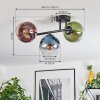 Koyoto Plafoniera, Lampada a sfera Blu, Verde, Chiaro, Ramato, 3-Luci