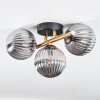 Chehalis Plafoniera, Lampada a sfera Oro, Nero, 3-Luci