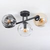 Ripoll Plafoniera, Lampada a sfera Ambrato, Chiaro, Grigio fumo, 3-Luci
