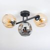 Ripoll Plafoniera, Lampada a sfera Ambrato, Grigio fumo, 3-Luci